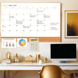 Dry Erase Calendar Whiteboard Cork Board Combo, 36"x24"