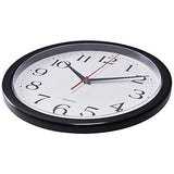 Bernhard Products Black Wall Clock, Silent Non Ticking