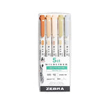 Zebra Pen Mildliner Double Ended Highlighter Set, Assorted Neutral Vintage Ink Colors