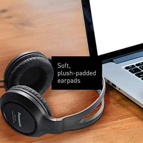 Panasonic Headphones RP-HT161-K Full-Sized Over-the-Ear Lightweight Lo
