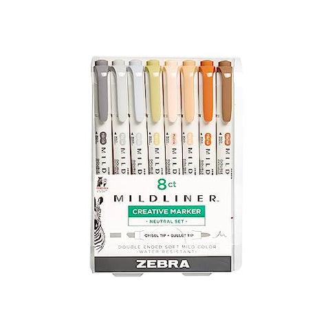 Zebra Double Ended Highlighter,  Assorted Neutral Colors