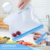 Dishwasher Safe Reusable Gallon Freezer Bags-7 Pack,Reusable Silicone Food Storage Bags BPA Free, Extra Thick Leakproof & Plastic Free Bags For Meat Fruit Vegetables