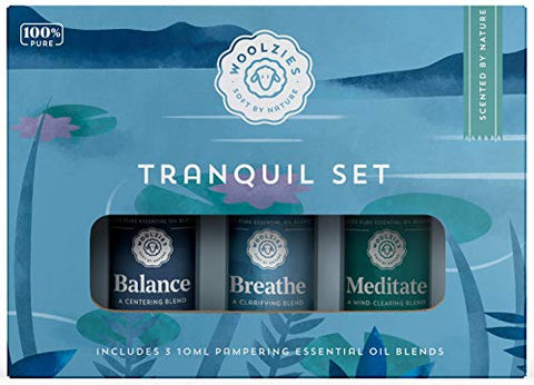 Woolzies 100% Pure & Natural Tranquil Essential Oil Set | Incl. Meditate, Balance, Breathe Blend