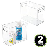 mDesign Tall Plastic Office Storage Bin with Handles