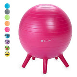 Gaiam Kids Stay-N-Play Children's Balance Ball - Flexible School Chair Active Classroom Desk Alternative Seating | Built-In Stay-Put Soft Stability Legs, Includes Air Pump, 45cm, Pink