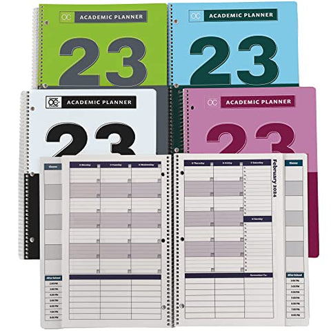Order Out Of Chaos 2023-2024 Academic Planner, Daily, Weekly & Monthly Time Management School Agenda, Size 8.5x11 (July 2023-June 2024), Lime/Grey