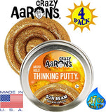Crazy Aaron's Putty Color Shock & Holo Mini Tins (.47oz Each) Sun Beam, Coral Reef, Eternal Flame & Moonlight Gift Set Bundle - 4 Pack