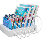 Hercules Tuff Charging Station for Multiple Devices, with 6 USB Fast Ports and 6 Short USB Cables, White