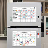 Magnetic Chore Chart Whiteboard & Reusable Dry Erase Calendar