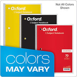 Oxford 1 Subject Spiral Notebook 6 Pack, College Ruled Paper