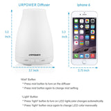 URPOWER Essential Oil Diffuser with Adjustable Mist Mode, Waterless Auto Shut-off and 7 Color LED Lights