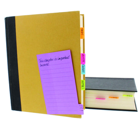 Redi-Tag Tabbed Divider Notes - 4 x 4 - Square - Ruled - Multicolor - Tab,  Self-stick - 4 / Box - Reliable Paper