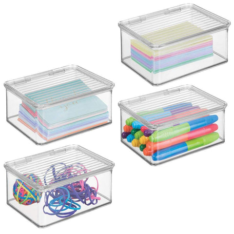 mDesign Plastic Home Closet Storage Organizer Bin with Handles