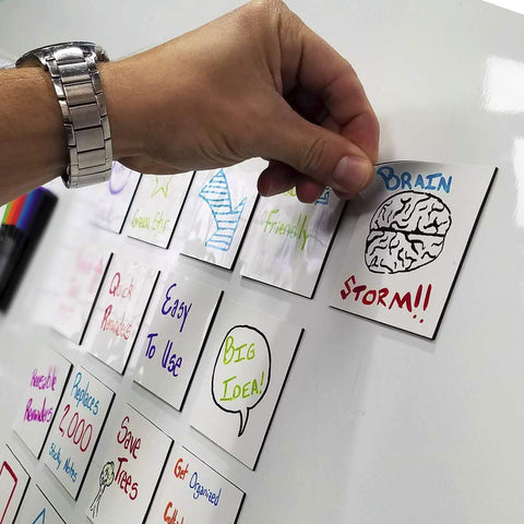 mcSquares Stickies - Reusable, Dry-Erase, Adhesive-Free Stickers