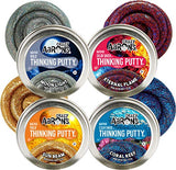 Crazy Aaron's Putty Color Shock & Holo Mini Tins (.47oz Each) Sun Beam, Coral Reef, Eternal Flame & Moonlight Gift Set Bundle - 4 Pack