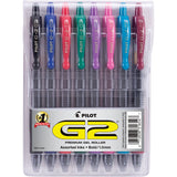 Pilot G2 Retractable Premium Gel Ink Roller Ball Pens Bold Point Assorted Color Inks 8-Pack