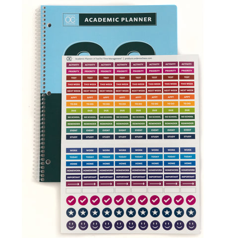 Academic Planner, Calendar, Agenda, Student Stickers Sheet